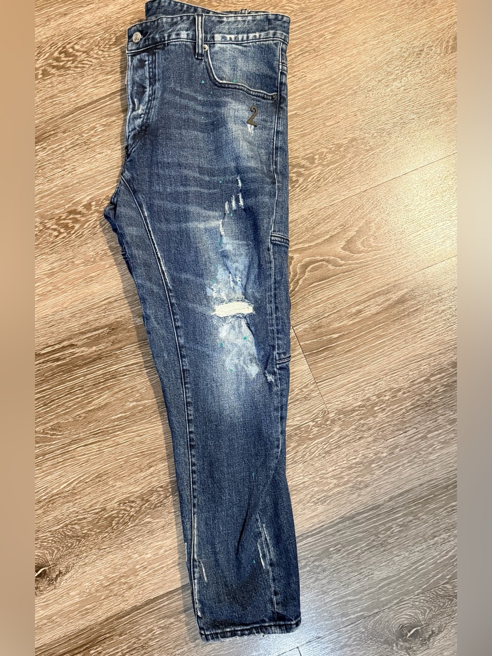 DSQUARED2 Men's Distressed Skinny Jeans - Dark Blue size 38x26